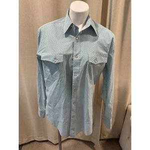 Wrangler Wrancher Western Pearl Snap Shirt‎ Mens M